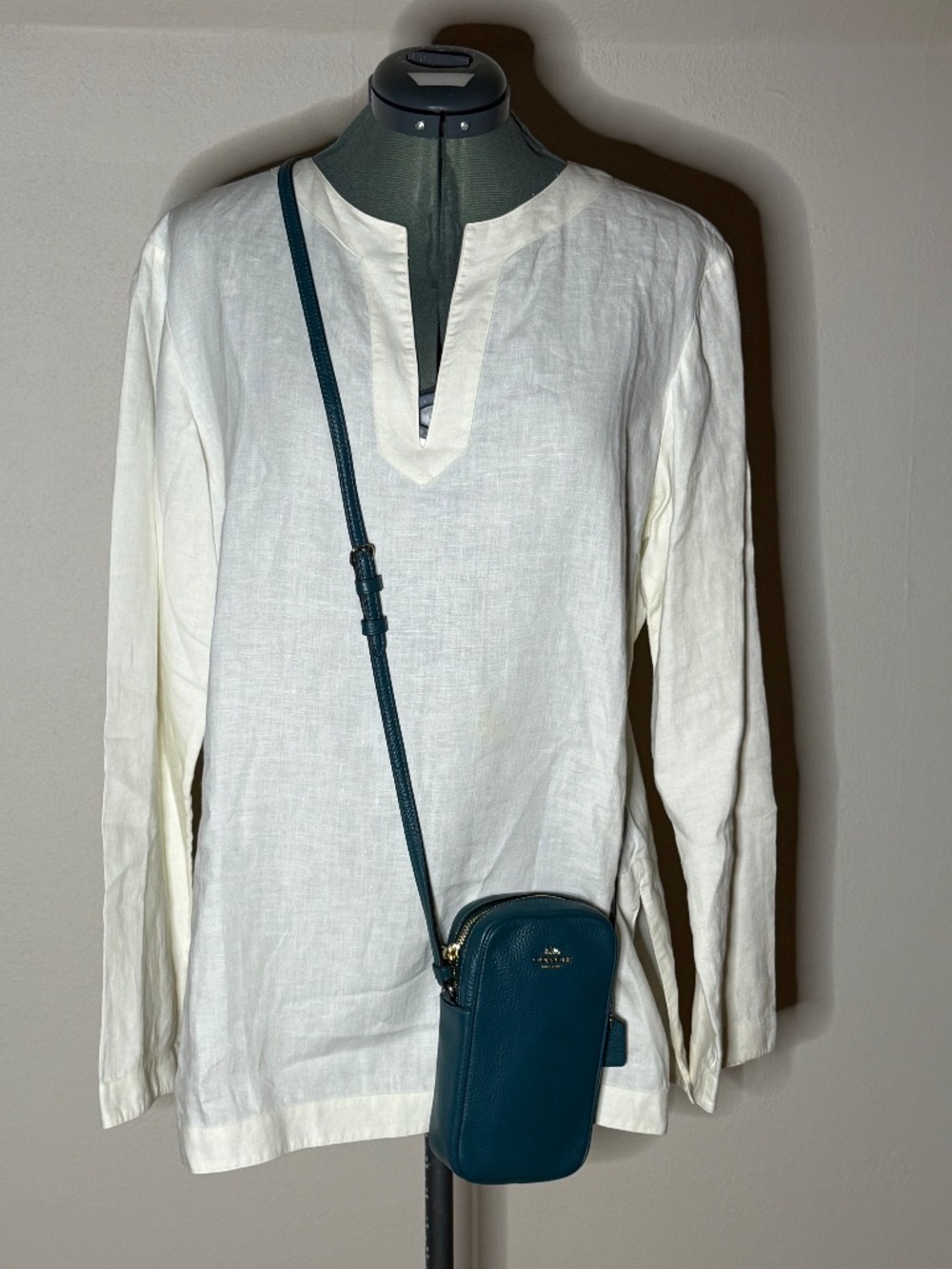 Lauren Ralph Lauren LRL Creamy White Linen Tunic Cover-up Resort Cruise Large